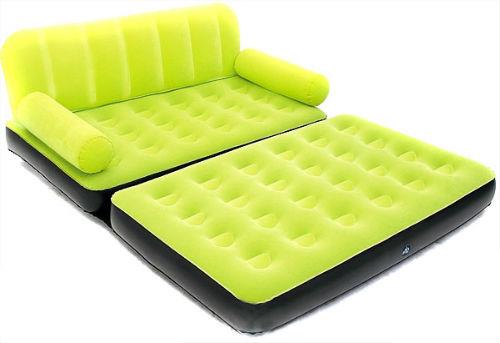 کاناپه تختخوابشو بادی جیر سبز با پمپ باد